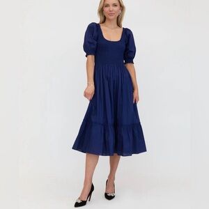 NWT Hill House The Louisa Nap Dress in classic navy cotton / size L